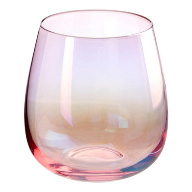Orsina Frosted Deco Pink Tumbler Glasses – Set of 4 Rounded Glassware