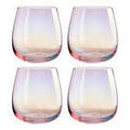 Orsina Frosted Deco Pink Tumbler Glasses – Set of 4 Rounded Glassware
