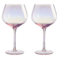 Orsina Frosted Deco Gin Glasses – Set of 2 Pink Cocktail Glassware