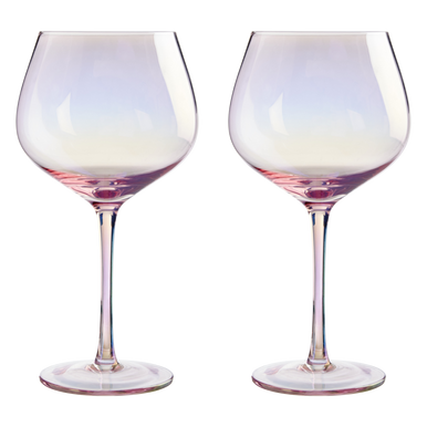 Orsina Frosted Deco Gin Glasses – Set of 2 Pink Cocktail Glassware