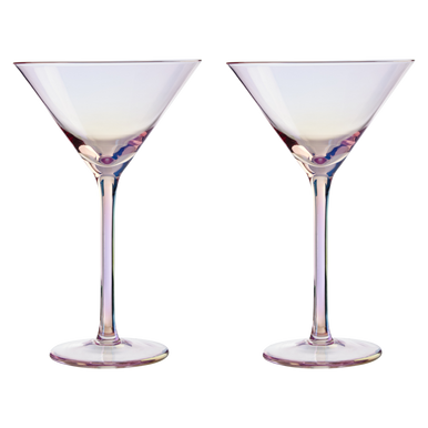 Orsina Frosted Deco Martini Glasses – Set of 2 Art Deco Barware