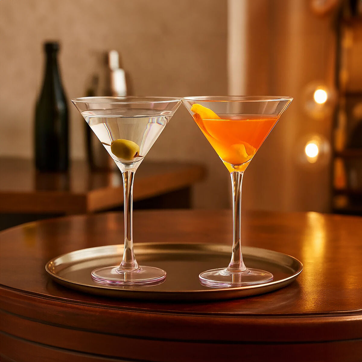 Orsina Frosted Deco Martini Glasses – Set of 2 Art Deco Barware