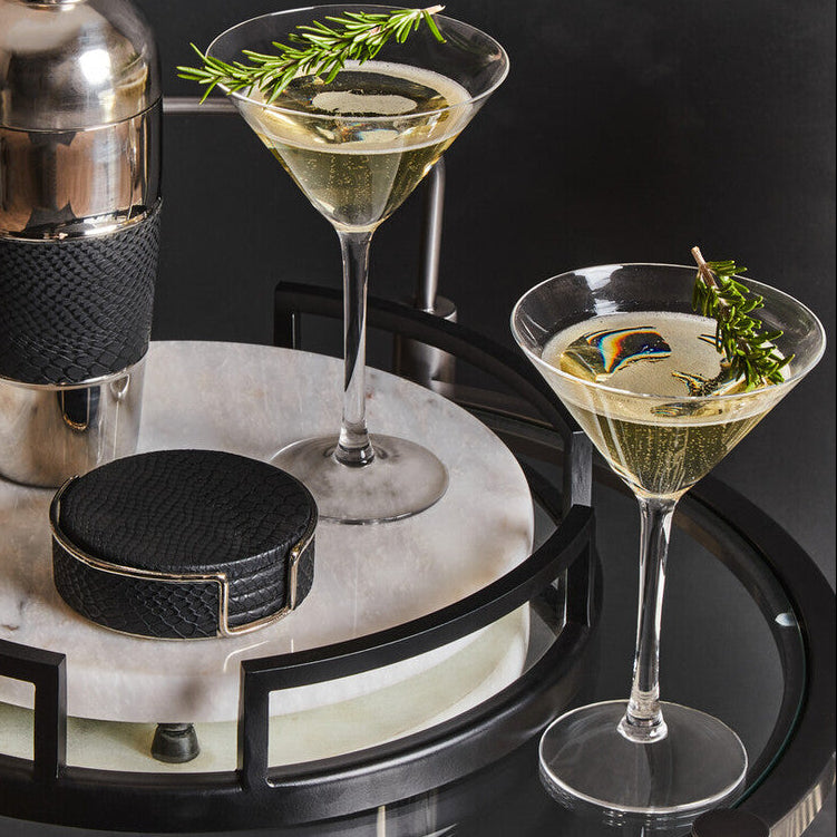 Orsina Mila Martini Glasses – Set of 2 Modern V-Shaped Stemmed Glassware