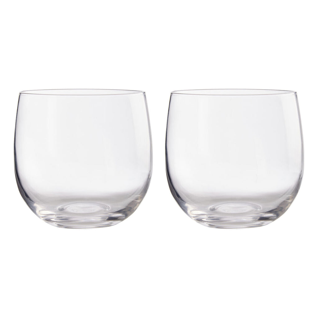 Orsina Mila Glass Tumblers – Set of 2 Clear Modern Drinkware Glasses