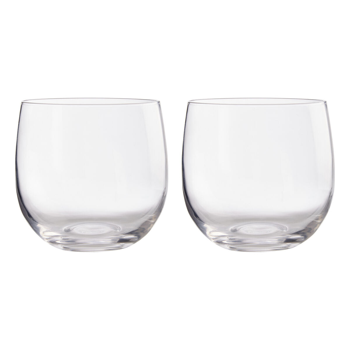 Orsina Mila Glass Tumblers – Set of 2 Clear Modern Drinkware Glasses