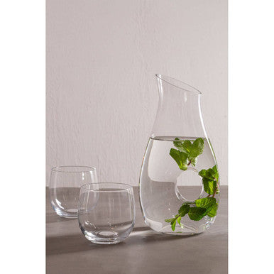 Orsina Mila Glass Tumblers – Set of 2 Clear Modern Drinkware Glasses