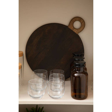 Orsina Mila Glass Tumblers – Set of 2 Clear Modern Drinkware Glasses