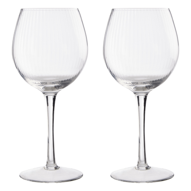 Orsina Mila Set of 2 Gin Glasses – Fluted Glass Barware for Cocktails