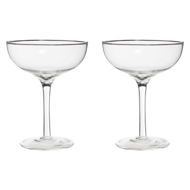 Orsina Mila Cocktail Coupe Glasses - Set of 2 Elegant Stemware, 300ml