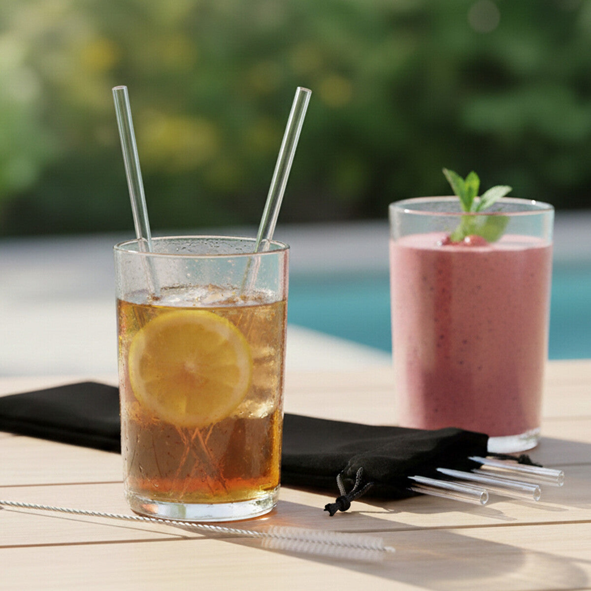 Orsina Reusable Stainless Steel Cocktail Straws - Short Silver Set of 10