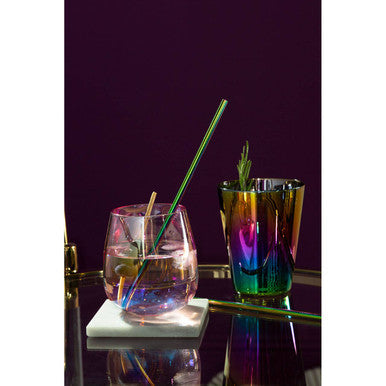 Orsina Iridescent Stainless Steel Drinking Straws – Oil Slick Set of 4