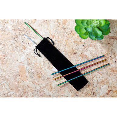 Orsina Iridescent Stainless Steel Drinking Straws – Oil Slick Set of 4
