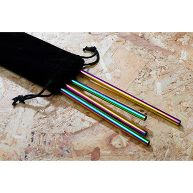Orsina Iridescent Stainless Steel Drinking Straws – Oil Slick Set of 4