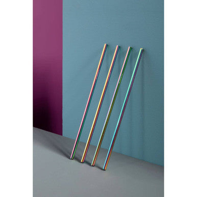 Orsina Iridescent Stainless Steel Drinking Straws – Oil Slick Set of 4