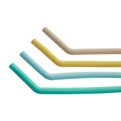 Orsina Reusable Silicone Straws - Set of 4 BPA-Free with Case & Brush