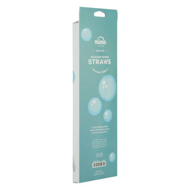 Orsina Reusable Silicone Straws - Set of 4 BPA-Free with Case & Brush
