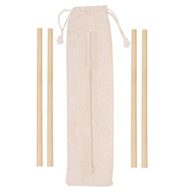 Orsina Bamboo Straws Set of 4 with Cleaning Brush and Pouch