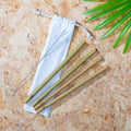 Orsina Bamboo Straws Set of 4 with Cleaning Brush and Pouch