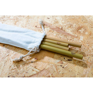 Orsina Bamboo Straws Set of 4 with Cleaning Brush and Pouch