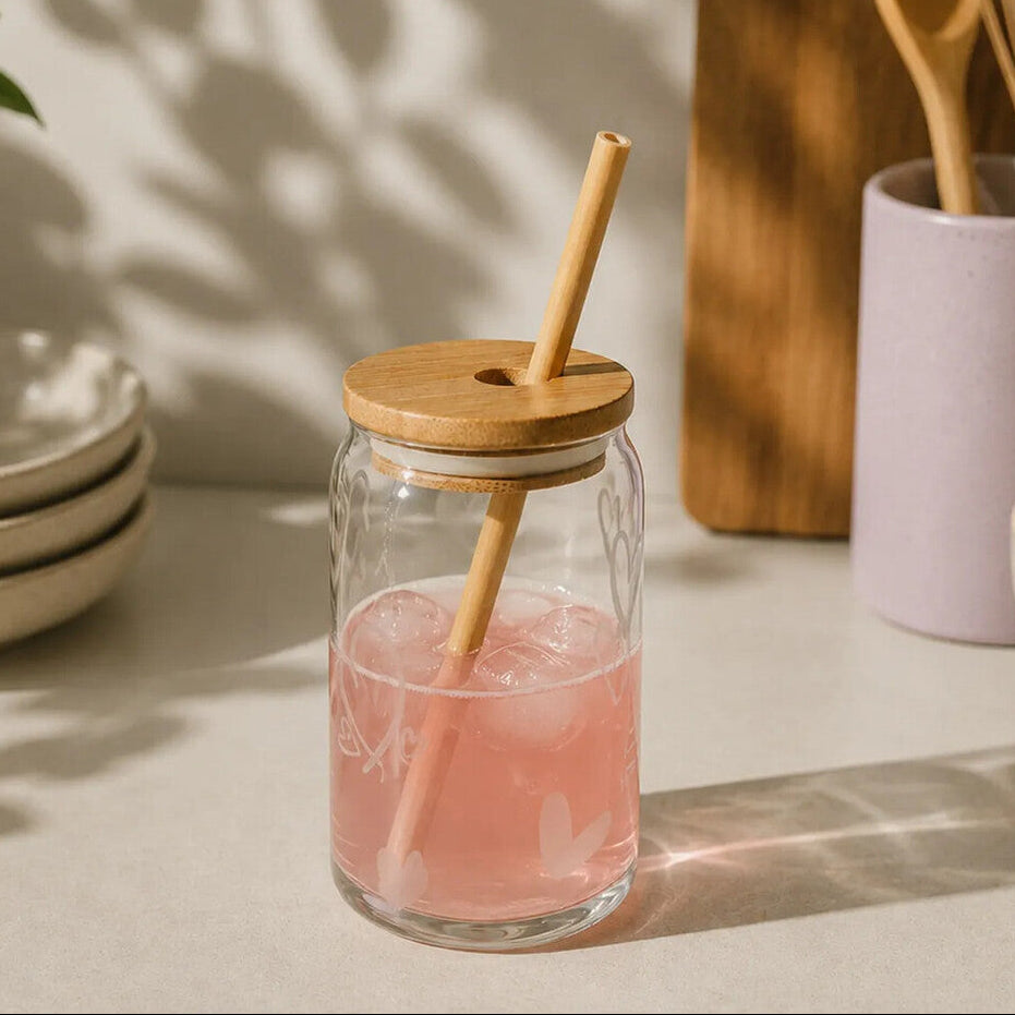 Orsina Bamboo Straws Set of 4 with Cleaning Brush and Pouch