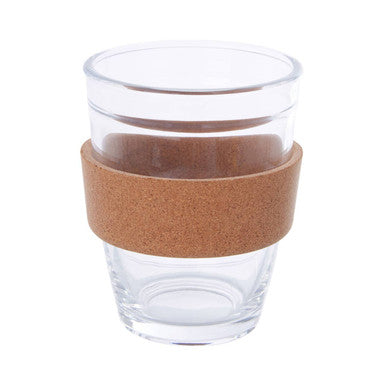Orsina Glass Coffee Mug with Cork Grip and Green Silicone Lid
