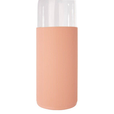Orsina 500ml Glass Water Bottle | Peach Pink Silicone Sleeve & Strap