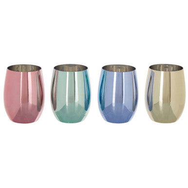 Orsina Stackable Plastic Tumblers – Set of 4 Assorted Colors for Outdoors