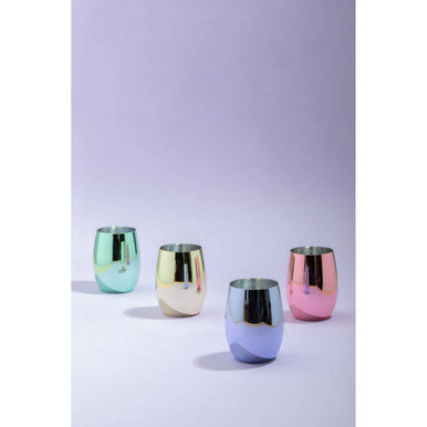 Orsina Stackable Plastic Tumblers – Set of 4 Assorted Colors for Outdoors