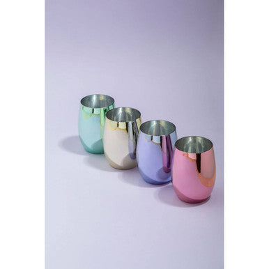 Orsina Stackable Plastic Tumblers – Set of 4 Assorted Colors for Outdoors