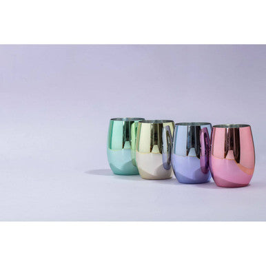 Orsina Stackable Plastic Tumblers – Set of 4 Assorted Colors for Outdoors