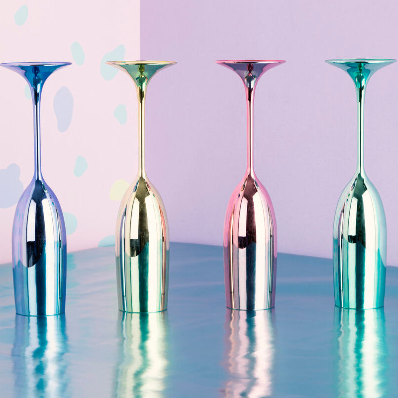 Orsina Multicolour Plastic Champagne Glasses – Set of 4 Party Flutes