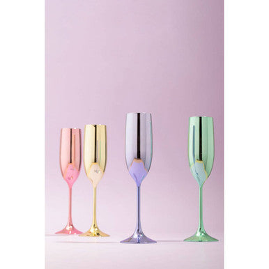 Orsina Multicolour Plastic Champagne Glasses – Set of 4 Party Flutes