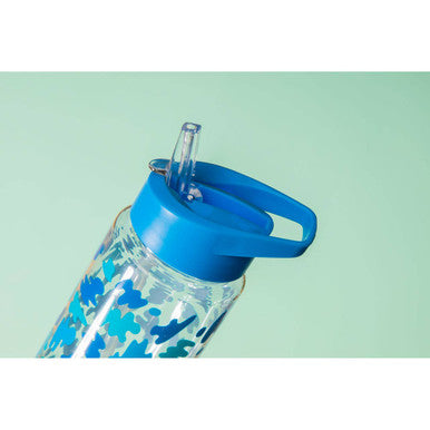 Orsina Mimo Blue Shark Water Bottle | 680ml Leak-Proof Straw Bottle