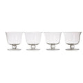 Orsina Molly Glass Dessert Bowls – Set of 4 Footed Clear Glass Dishes