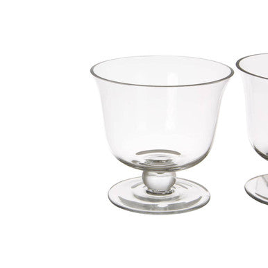 Orsina Molly Glass Dessert Bowls – Set of 4 Footed Clear Glass Dishes
