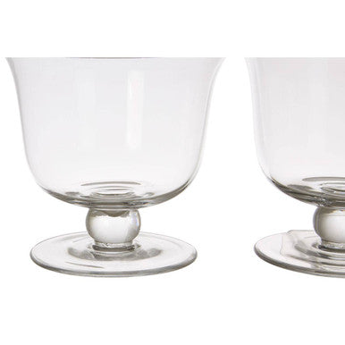 Orsina Molly Glass Dessert Bowls – Set of 4 Footed Clear Glass Dishes