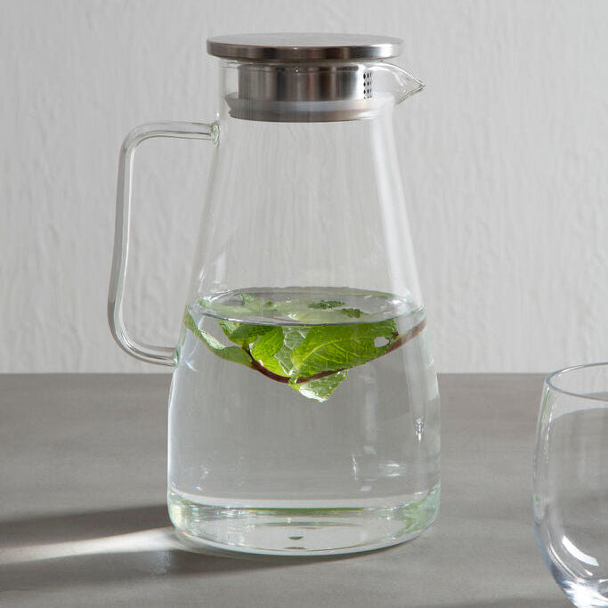 Orsina Winslet Glass Jug 1800ml – Large Water Pitcher with Lid