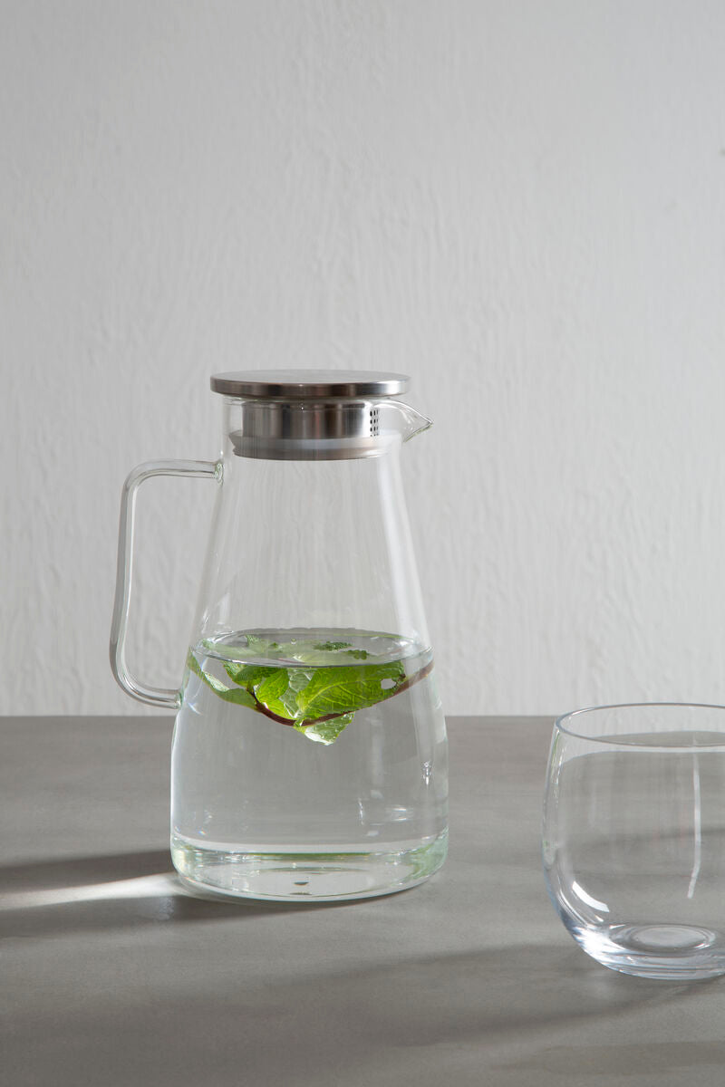 Orsina Winslet Glass Jug 1800ml – Large Water Pitcher with Lid