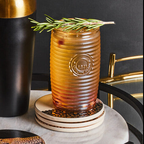 Orsina Dayla Gold Ribbed Glass Tumblers – Set of 4 Luxury Drinkware