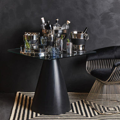 Orsina Dayla Grey Ribbed Glass Tumblers – Set of 4 Modern Drinkware