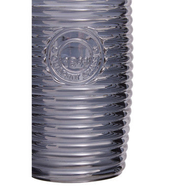 Orsina Dayla Grey Ribbed Glass Tumblers – Set of 4 Modern Drinkware
