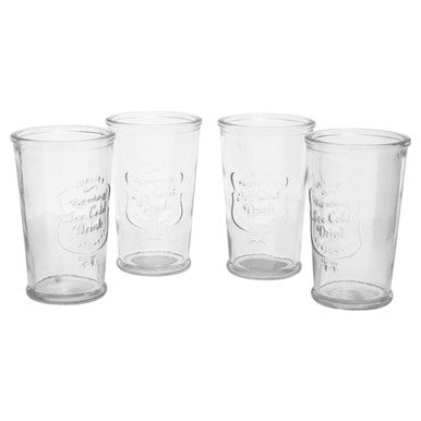 Orsina Dayla Embossed Glass Water Carafe and 4 Tumbler Serving Set