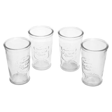 Orsina Dayla Embossed Glass Water Carafe and 4 Tumbler Serving Set