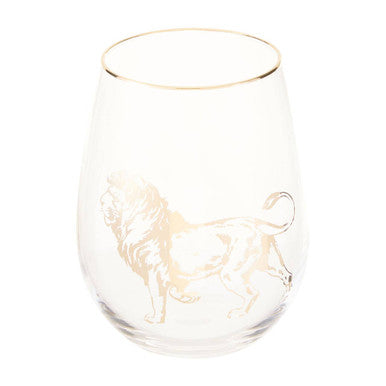 Orsina Nomi Gold Lion Curved Tumbler – Luxury Glass Cocktail Drinkware