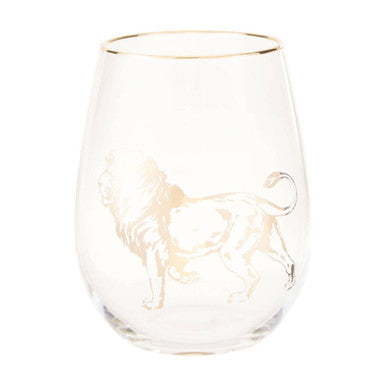 Orsina Nomi Gold Lion Curved Tumbler – Luxury Glass Cocktail Drinkware