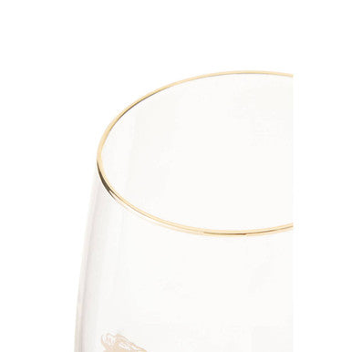 Orsina Nomi Gold Lion Curved Tumbler – Luxury Glass Cocktail Drinkware