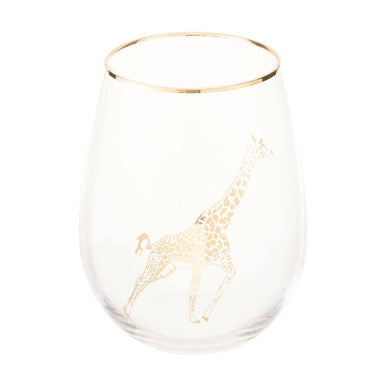 Orsina Nomi Gold Giraffe Curved Tumbler – Elegant Glassware Drinkware