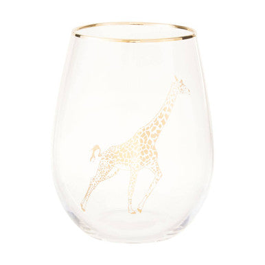 Orsina Nomi Gold Giraffe Curved Tumbler – Elegant Glassware Drinkware