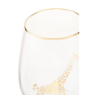 Orsina Nomi Gold Giraffe Curved Tumbler – Elegant Glassware Drinkware