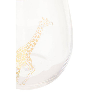 Orsina Nomi Gold Giraffe Curved Tumbler – Elegant Glassware Drinkware